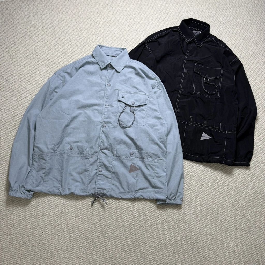 And Wander Crinkled Carabiner Shirt Jacket