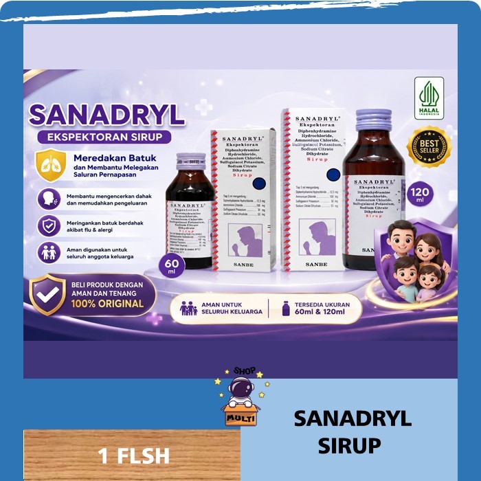 SANADRYL EXPECTORANT / DMP SIRUP 60 ML 120 ML ORIGINAL