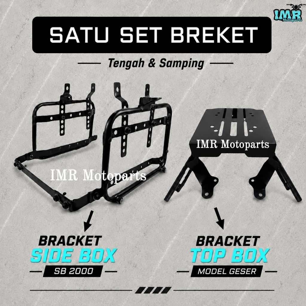 PAKET LENGKAP BRACKET TOP BOX + BREKET SIDE BOX SB 2000 FULL FITTING Vixion,Verza,Vario,NMax,Dll