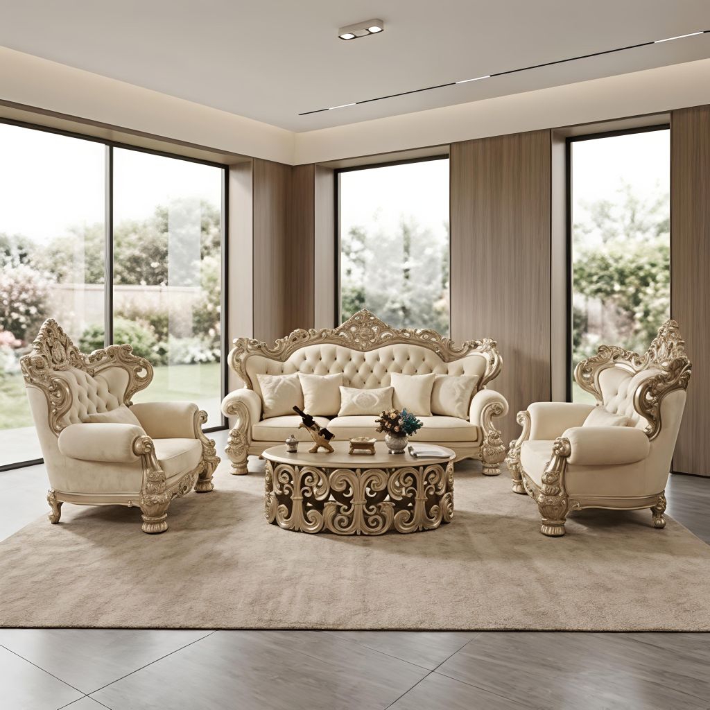 Set sofa sultan mewah kursi tamu ukira terbaru