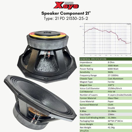 Speaker KOMPONEN XSYS 21INCH 21PD-21330-25-2 Speaker X-SYS PD 21330