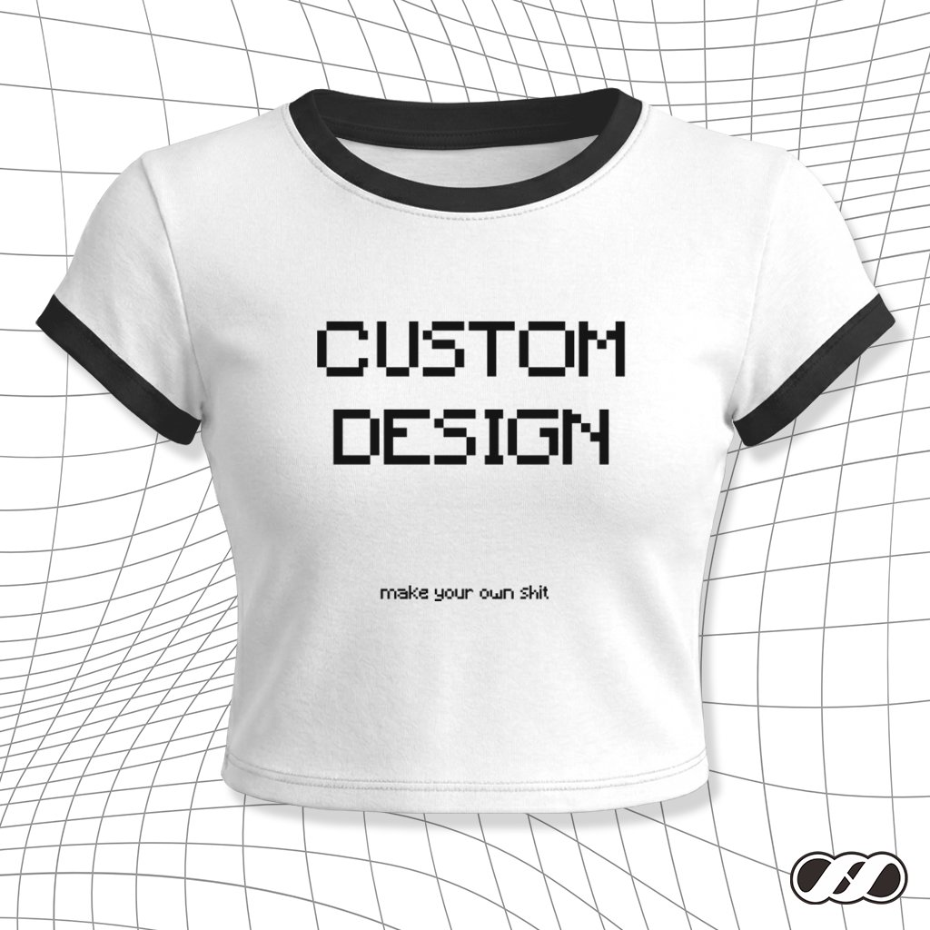 [CUSTOM] Baby Tee - Kaos Crop Top Cewek Slim Fit Ringer Custom Design Suka-suka y2k Vintage
