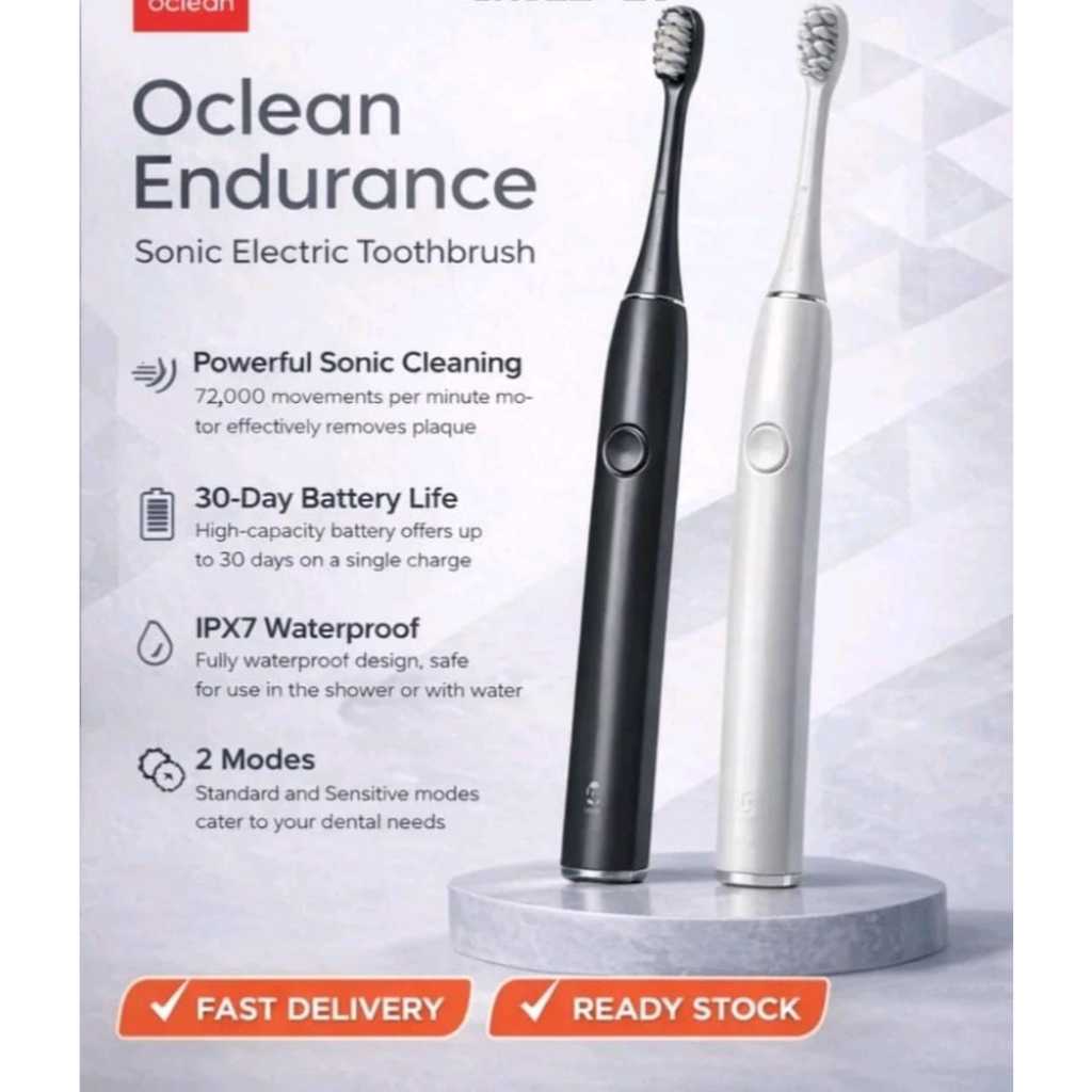 Oclean Endurance Sikat Gigi Elektrik Edisi Warna - Waterproof & Smart Features