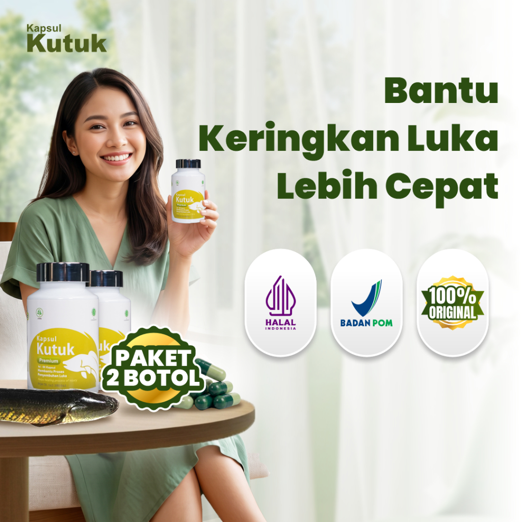 Kapsul Kutuk Paket 2 Botol - Solusi Infus Albumin Mahal / Keringkan Luka / Albumin Ikan gabus