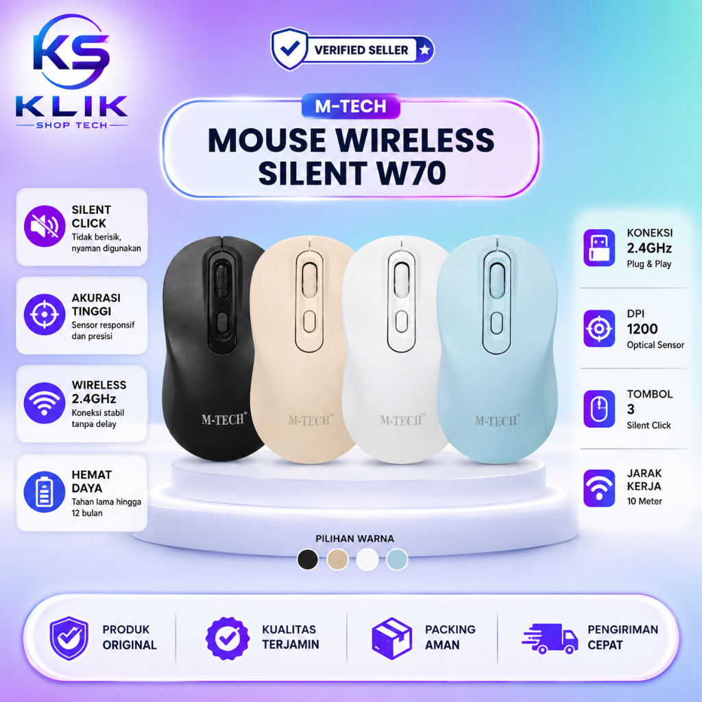 PROMO Mouse Wireless Silent Tanpa Kabel Murah Dan Bagus