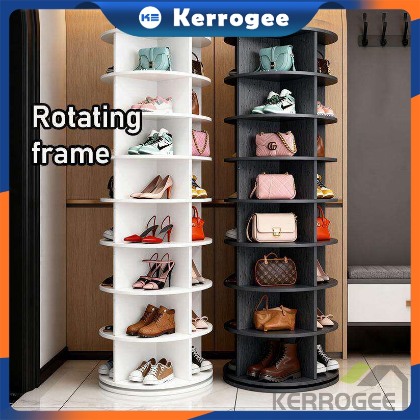 Rak Sepatu Putar 6/7Tier Lemari Sepatu Putar Rak Sepatu Minimalis Rotasi 360° Rak Pajangan untuk Pus