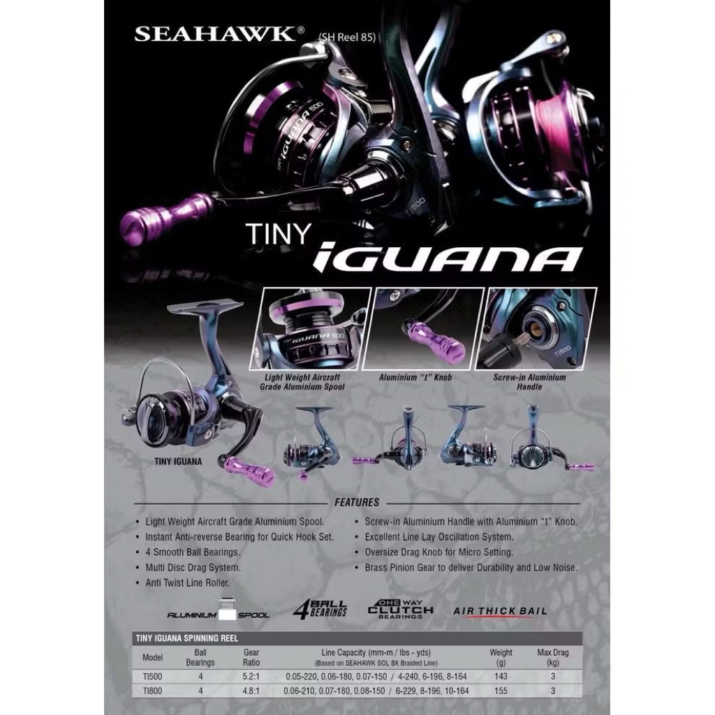 Reel Seahawk Tiny Iguana 800/500