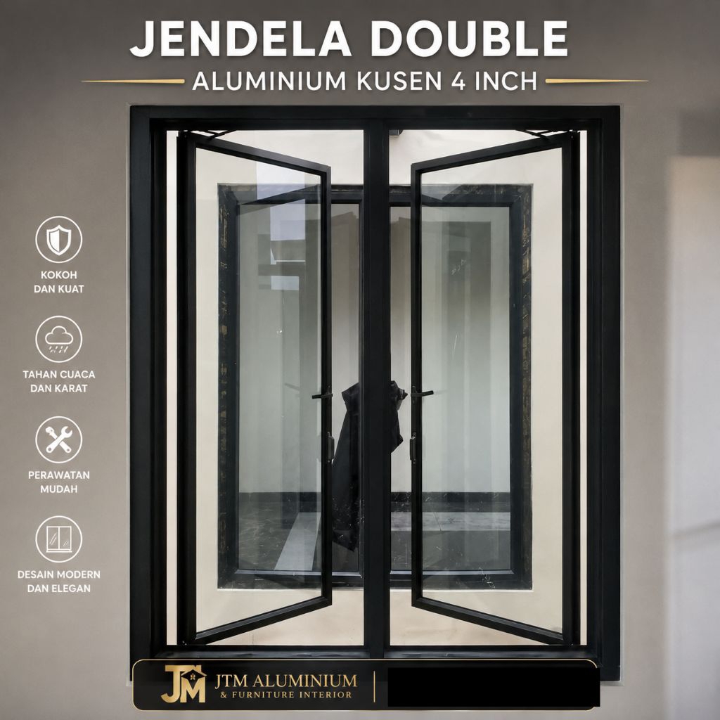 Jendela Aluminium kusen 4 inch Inkalum