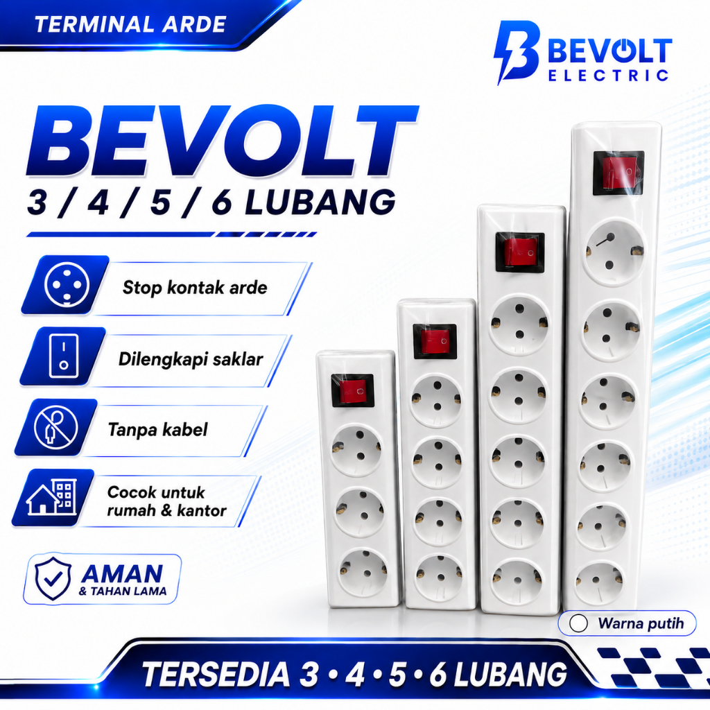 Broco Stop Kontak Saklar / Broco Terminal Saklar  3 4 5 6 Lubang