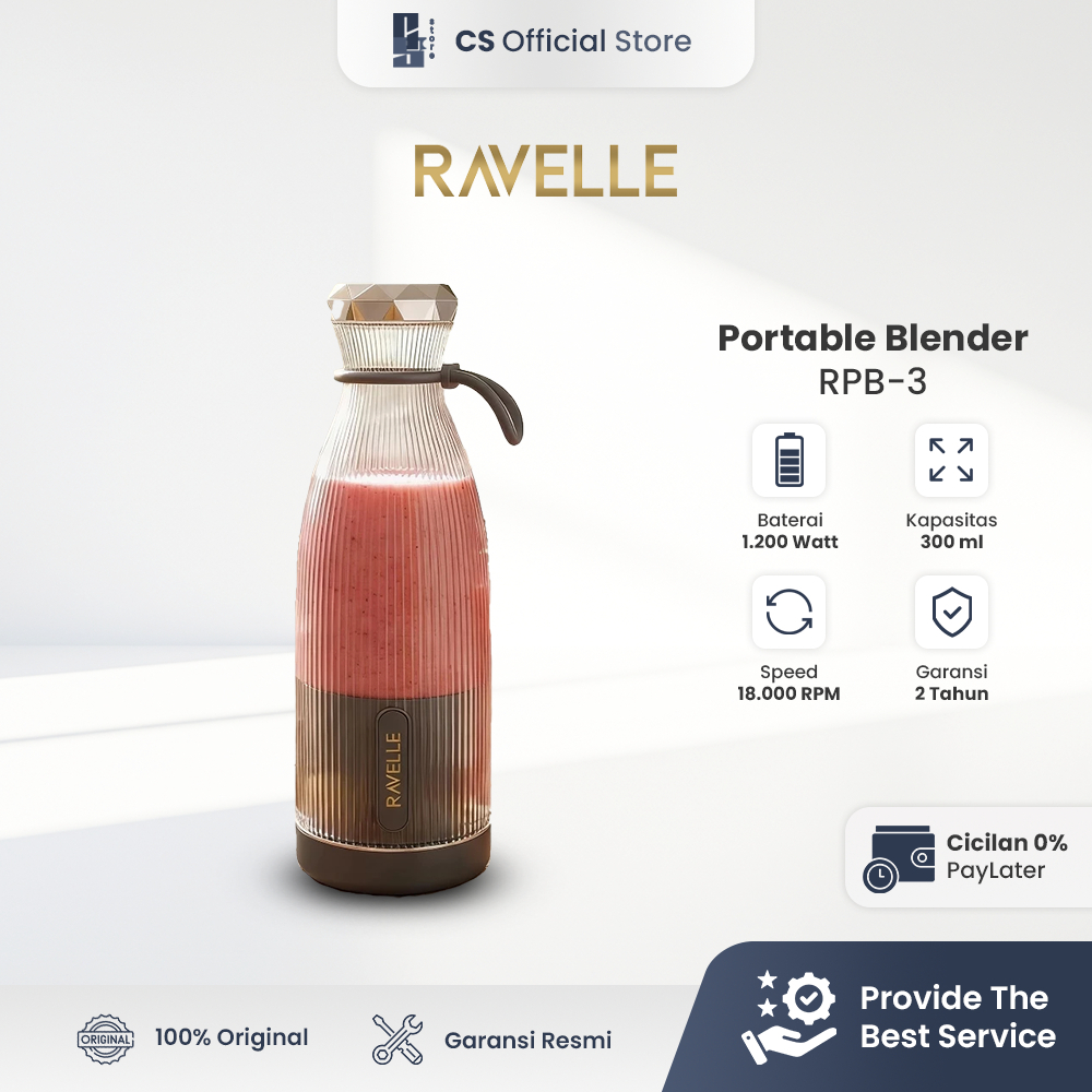 Ravelle - Purea Blender Portable Ravelle 300ml USB Rechargeable - Blender Jus Buah Smoothie Milkshak