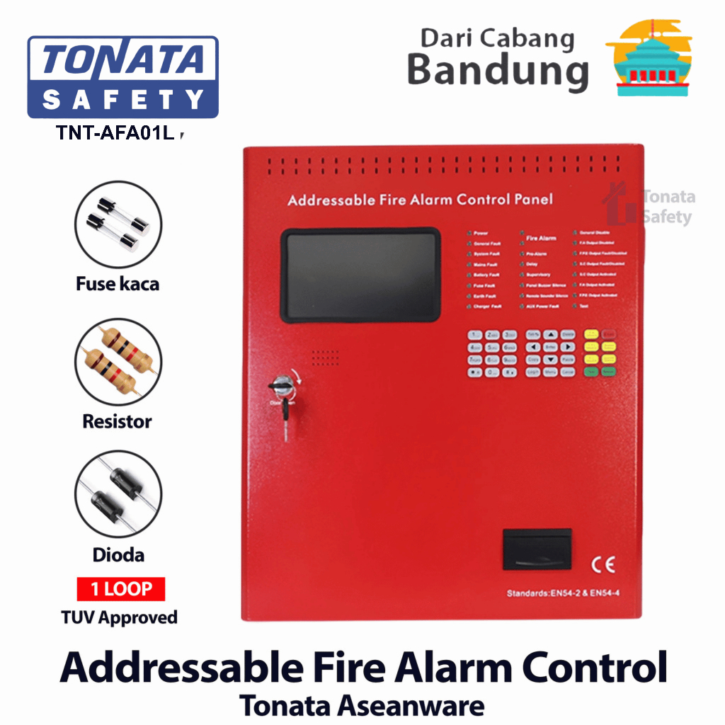 Fire Alarm Control Panel Full Addressable 1 Loop Tonata / MCFA Addressable ASW