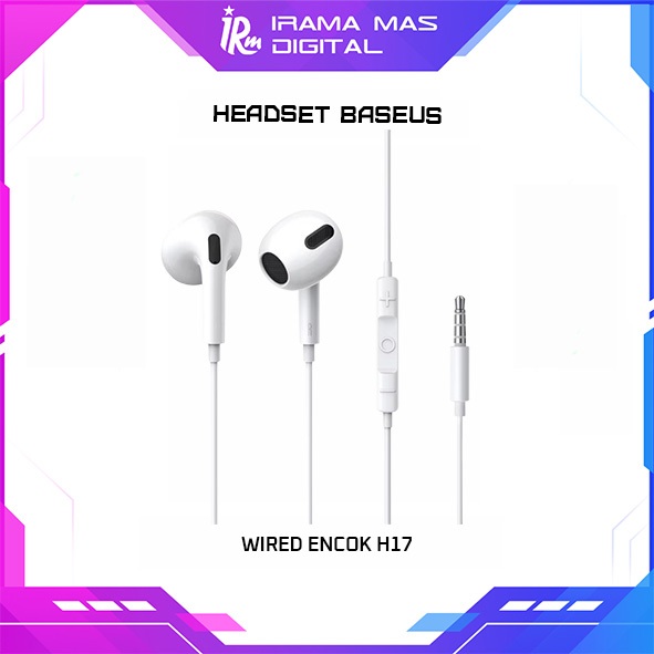 FLASH SALE HEADSET BASEUS - WIRED ENCOK H17 (WHITE)