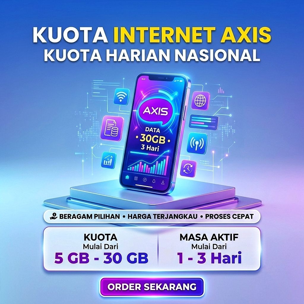 Kuota Internet AXIS Harian 5GB - 30GB Masa Aktif 1 Hari - 3 Hari Paket Data Bronet Aigo Mini Murah F