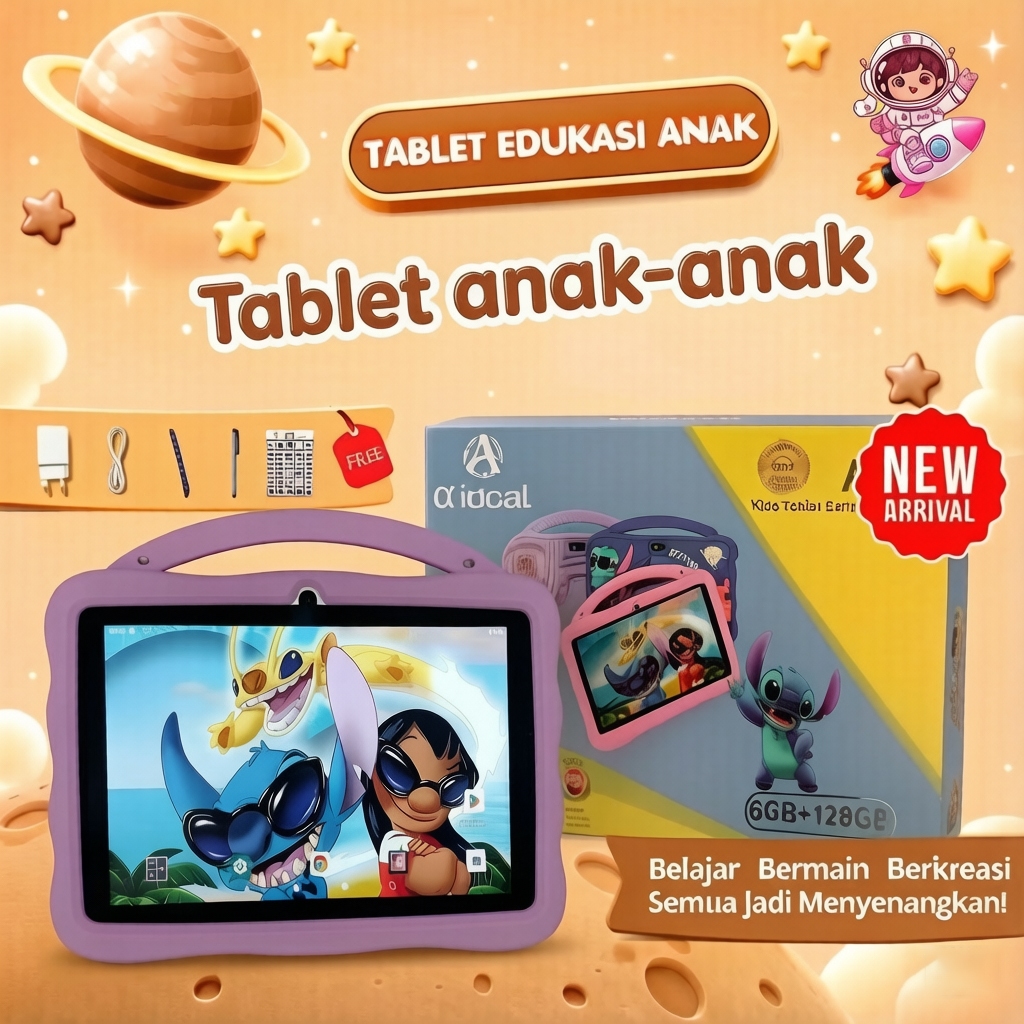 Tablet PC Anak A07 / Tablet PC Pembelajaran 7 inci / Tablet PC / RAM 6GB + Penyimpanan 128GB