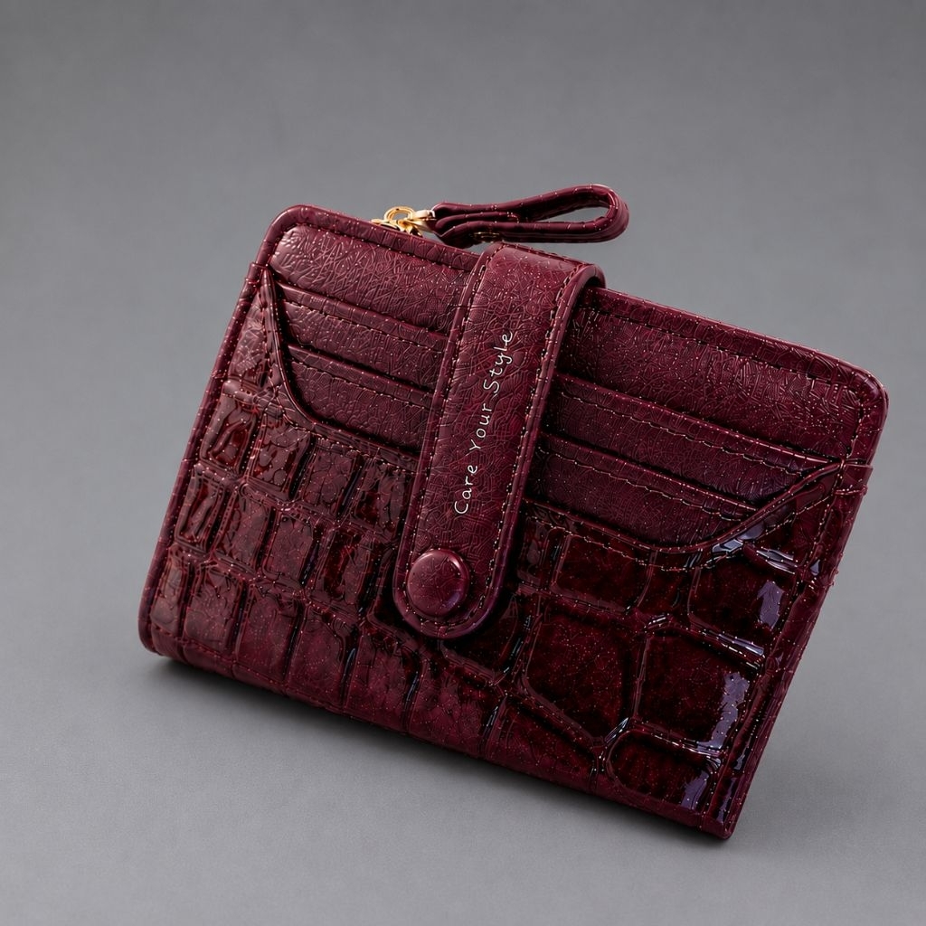 Crocodiles Silvania Luxury Short Wallet for Women Dompet Crocodiles Silvania Premium Mini Croco Wall