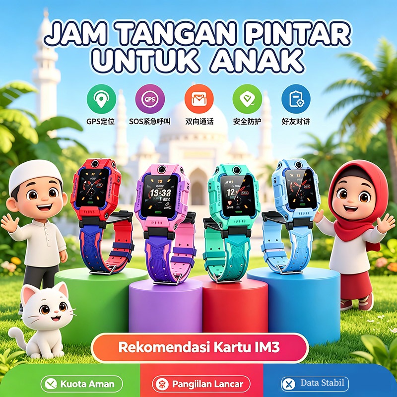 kids Smartwatch Jam anak telepon anak Gps Digital Smartwatch anak Waterproof IP67 Anti Air VC Bisa d