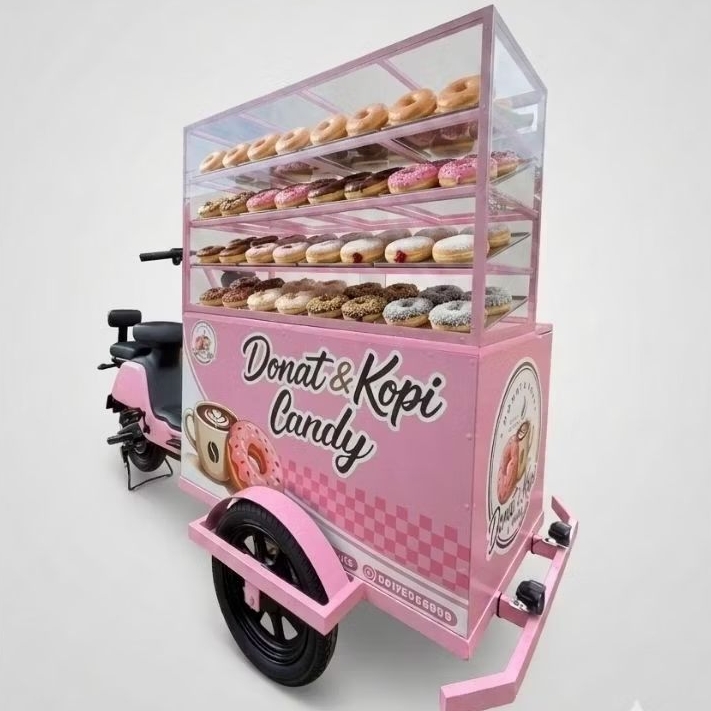 gerobak donat keliling | gerobak kopi donat keliling | gerobak listrik donat | gerobak kopi keliling