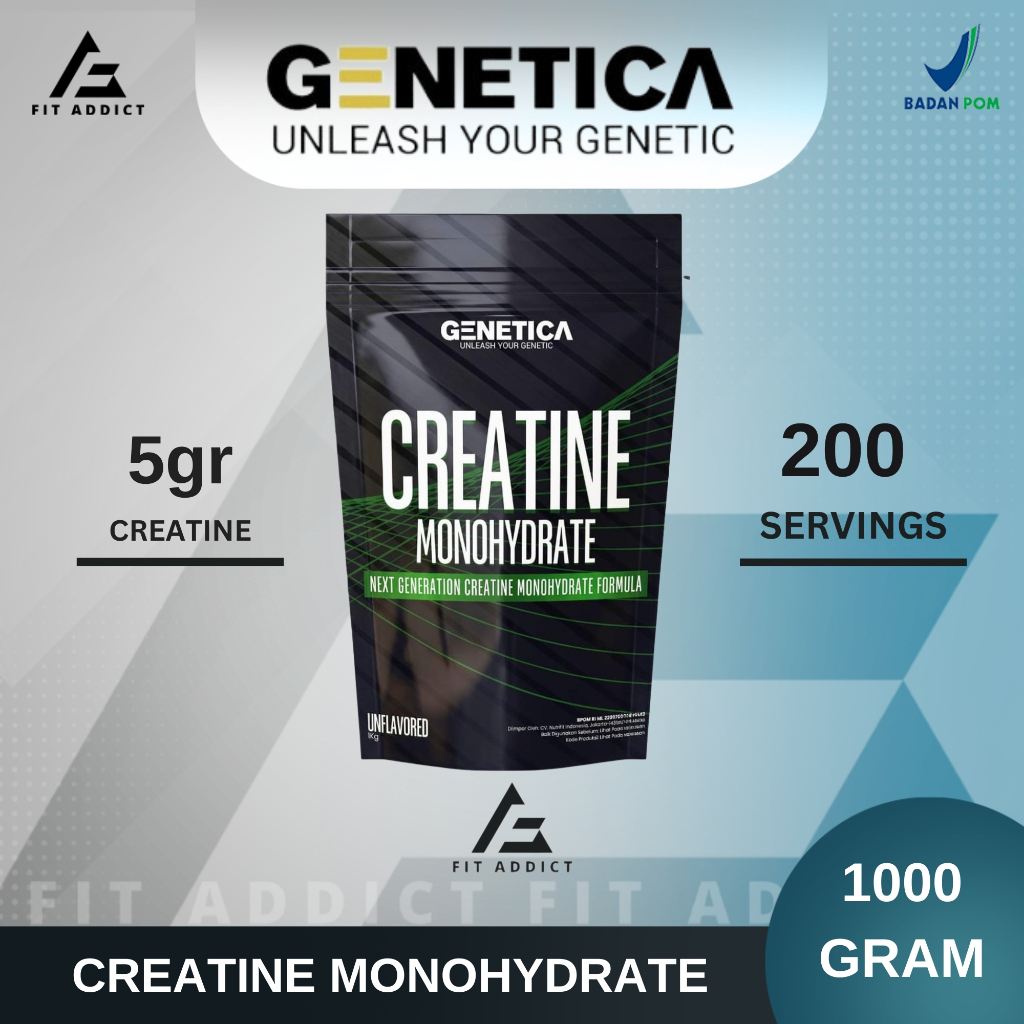 Genetica Creatine Monohydrate 1000 Gram 1000gr 200 Serving 200 Serv Creatine Mono 1 Kg