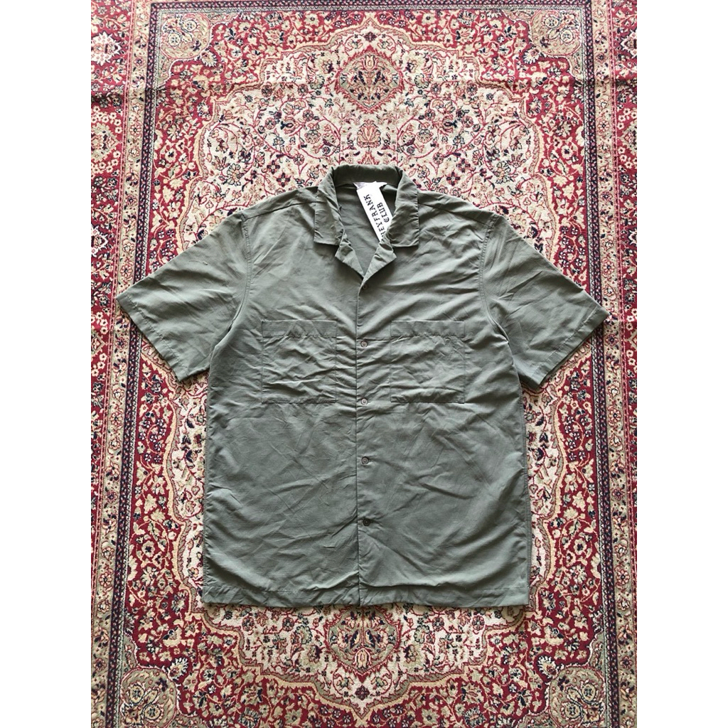 8second ripstop stretch short sleeve overshirt jacket Vintage Military work shirt i850