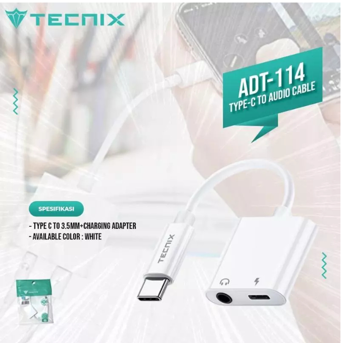 Tecnix ADT-114 Converter Audio Splitter Type C to Type C + Jack 3.5mm