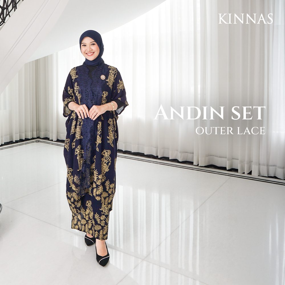 KINNAS BATIK ANDIN Set Outer Lace Batik dan Rok Lilit Batik Modern Kondangan