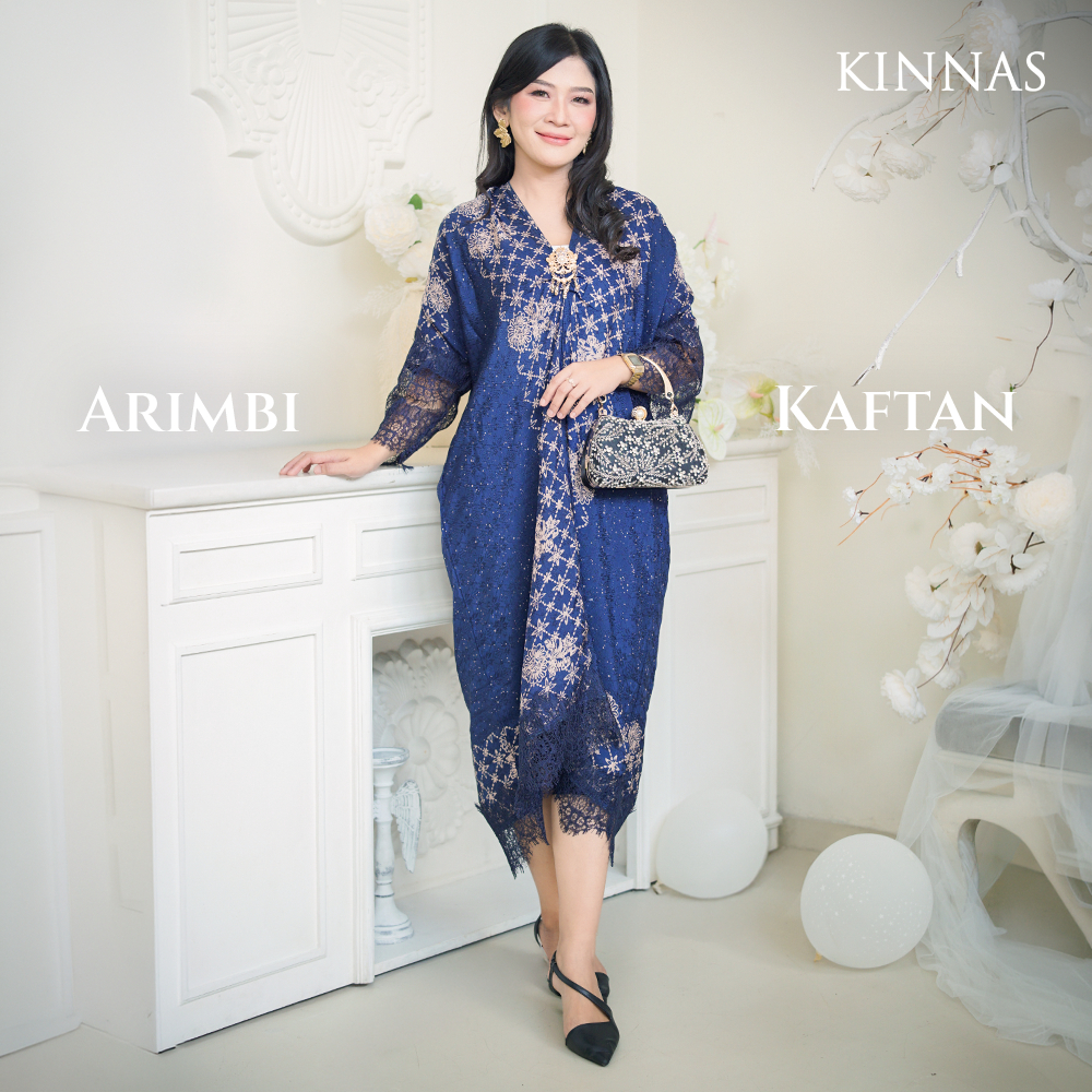 KINNAS BATIK ARIMBI Kaftan Renda Viscose Modern Dress Kondangan Mewah