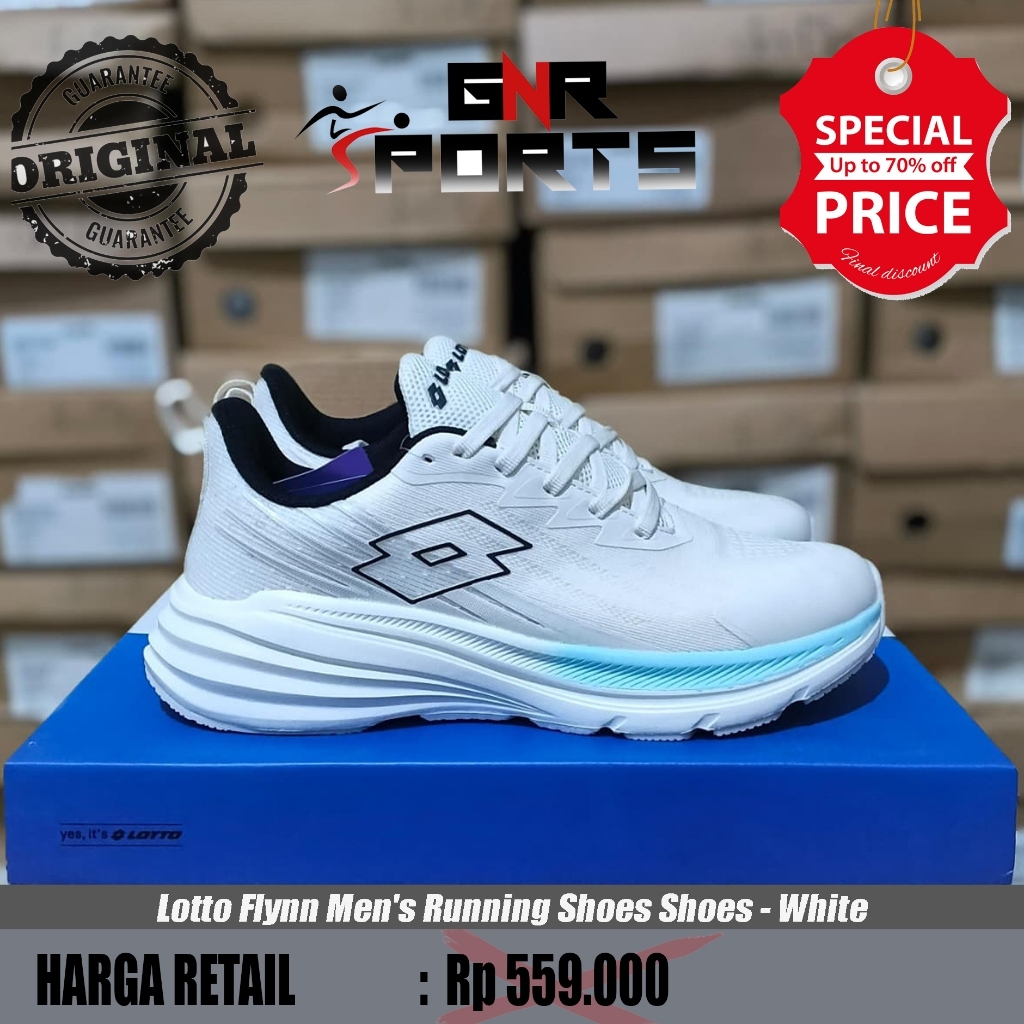 Sepatu Lotto Flynn Men's Running Shoes Shoes - White  Original 100%