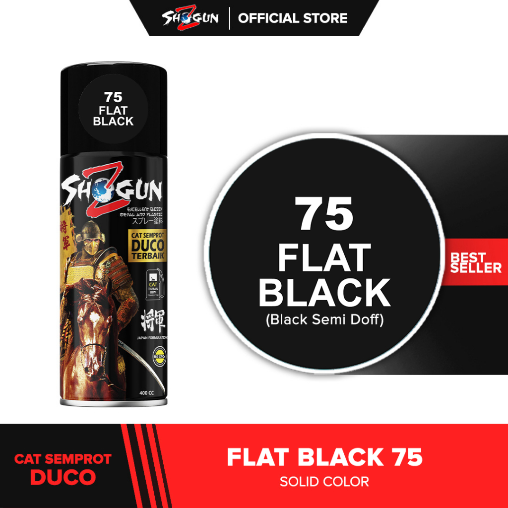 Shogun Z Paint Cat Semprot Motor Flat Black 75 -  Warna Hitam Semi Dop / Doff Motor Vario
