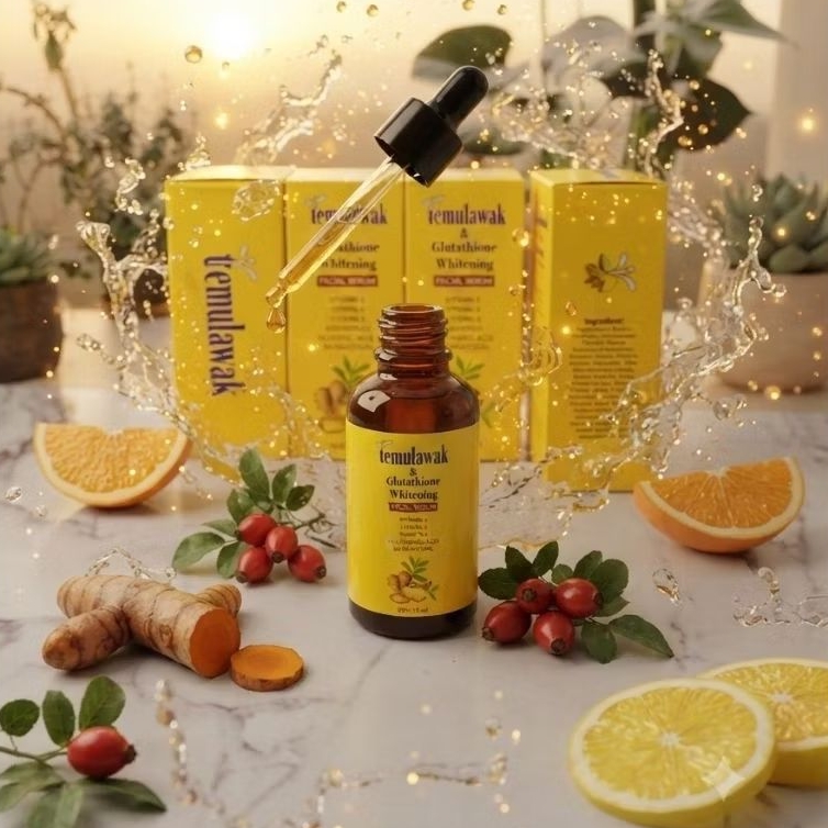 Paket 6 Botol Temulawak & Glutathione Whitening Facial Serum Original - Paket Hemat Skincare Pemuda 