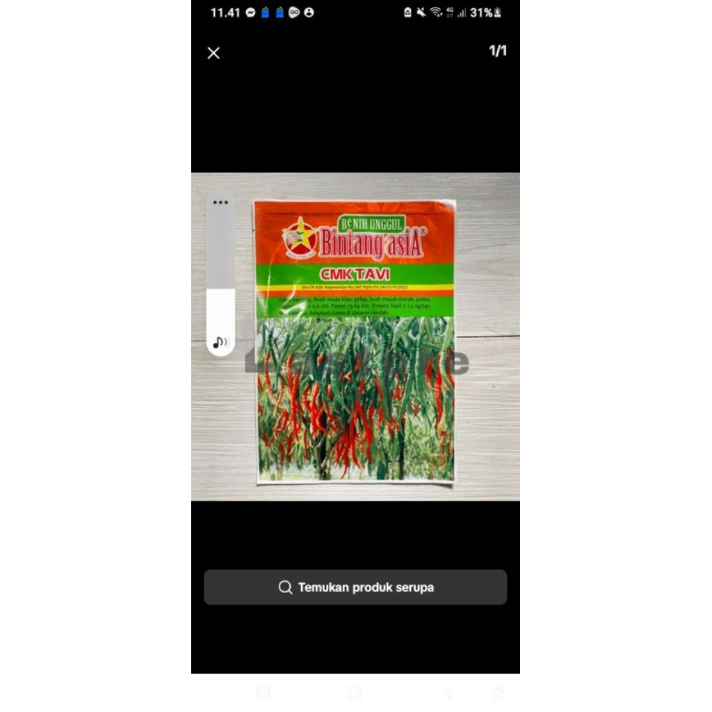 Benih Cabe Keriting CMK TAVI 10g Bintang Asia