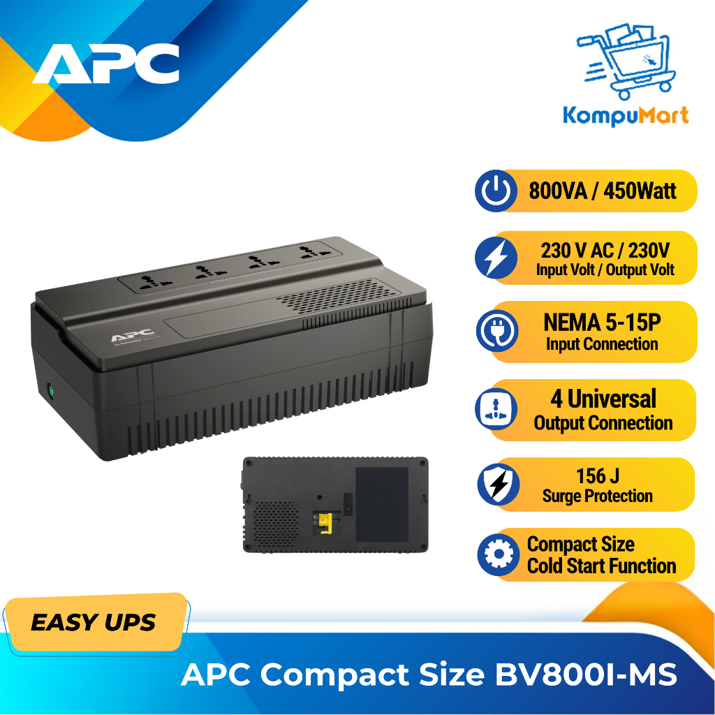 UPS APC BV800I BV-800I-MS 450W 800VA Universal Outlet AVR Surge