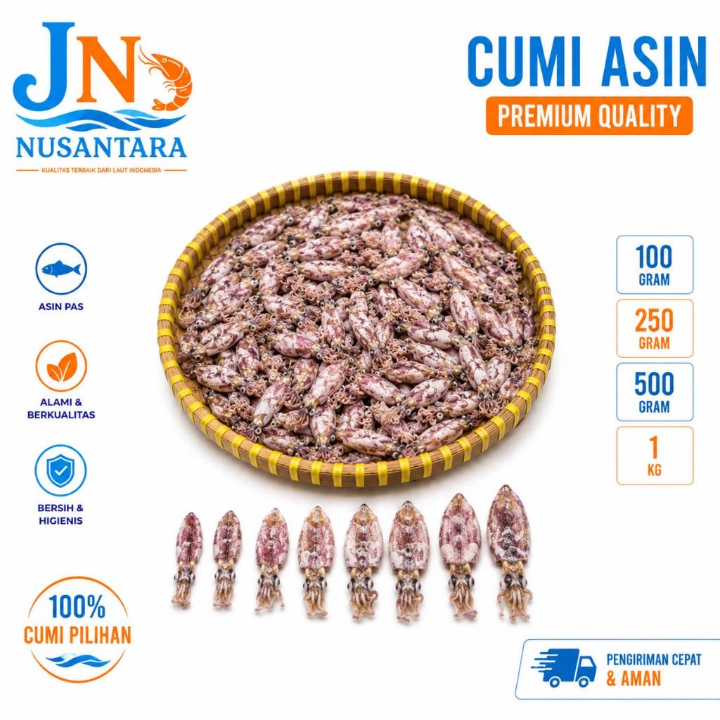 BABY CUMI ASIN REBUS IKAN ASIN CUMI SOTONG SEGAR ikan asin JN PREMIUM ikan asin ukuran kecil sampai 