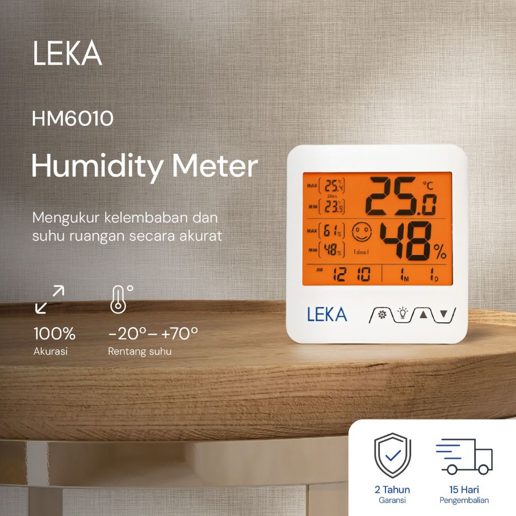 Hygrometer Thermometer Ukur Lembab Ruangan Alat Pengukur Kelembaban Suhu