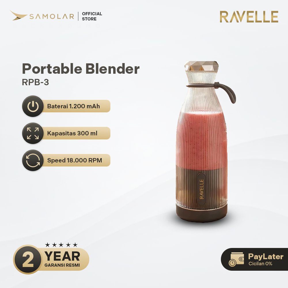 Ravelle - Purea Blender Portable Ravelle 300ml USB Rechargeable - Blender Jus Buah Smoothie Milkshak