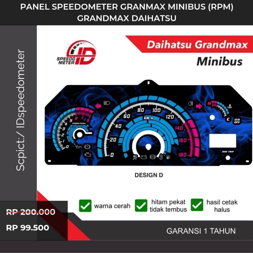 Promo Panel Speedometer Granmax Minibus (RPM) Grandmax Daihatsu