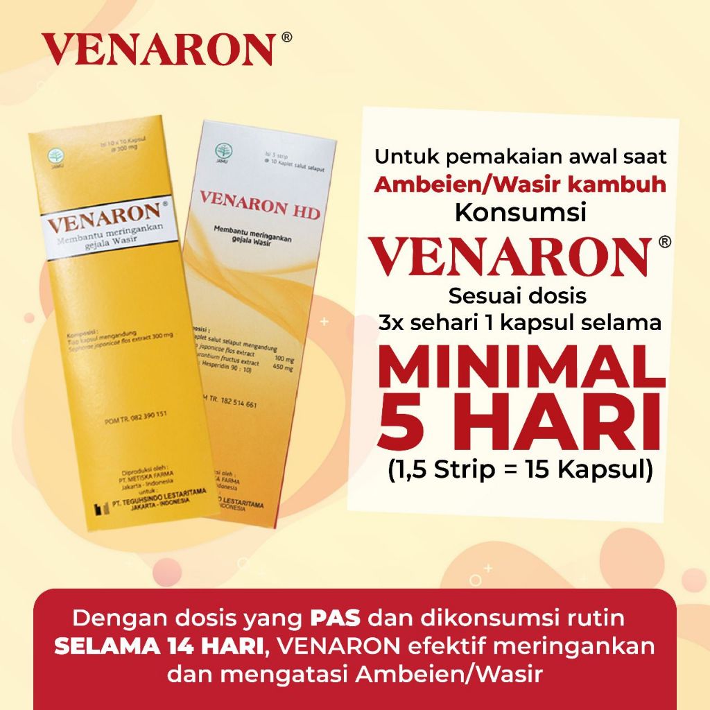 Obat Wasir Alami VENARON HD Solusi atasi Ambeien/Wasir dan Varises