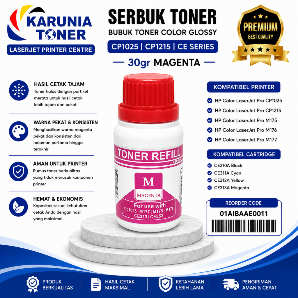 Serbuk Toner JMH CP1025 CP1025 CP1025nw CP1215 CP1515 CP1525 Magenta