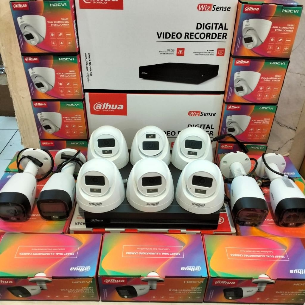 PAKET CCTV DAHUA COLORVU AUDIO 16 CHANNEL 10 CCTV 2MP COLORVU AUDIO