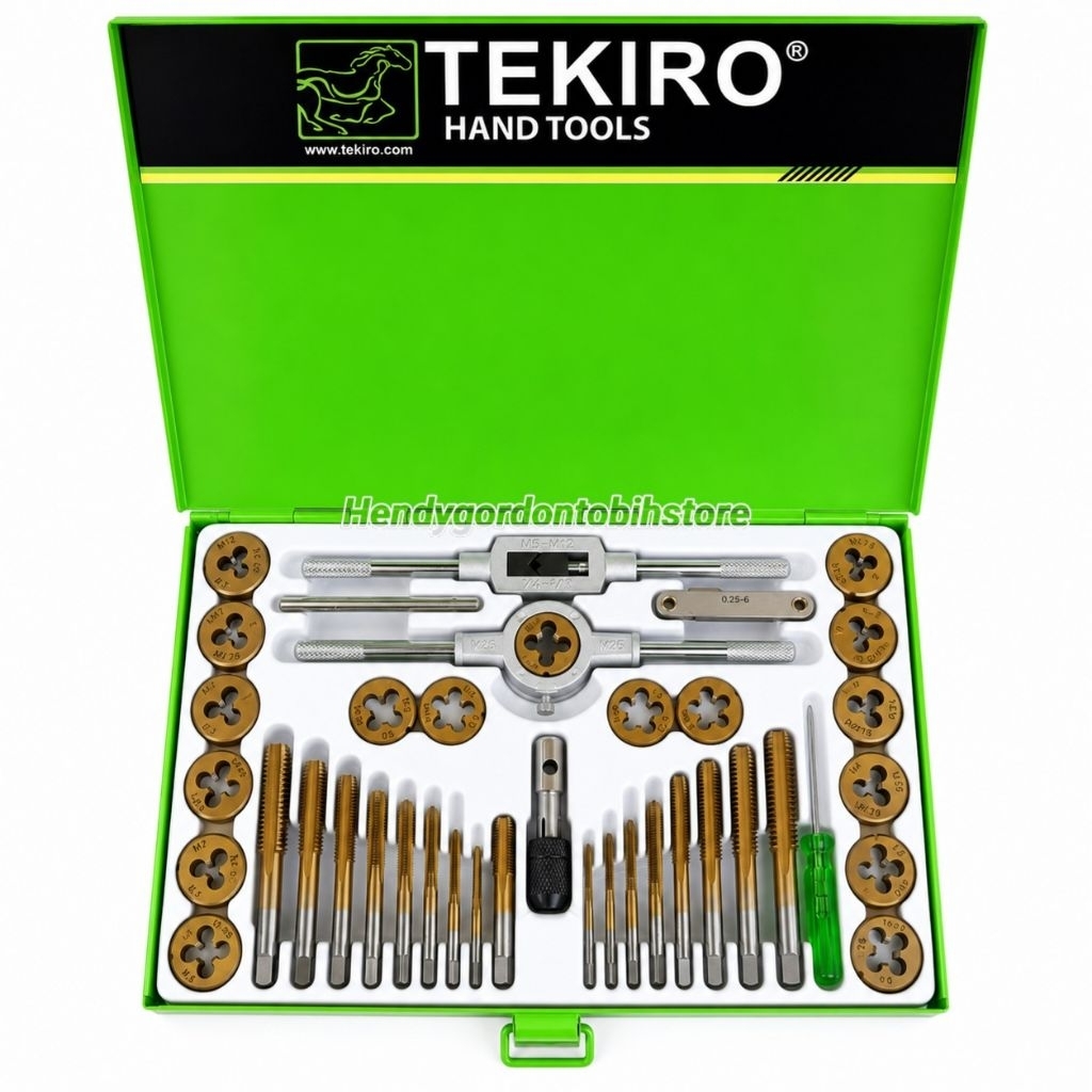 Tekiro Tap And Dies Set Alat Senai Tap Ulir Drat Baut Mur Set 40 Pcs