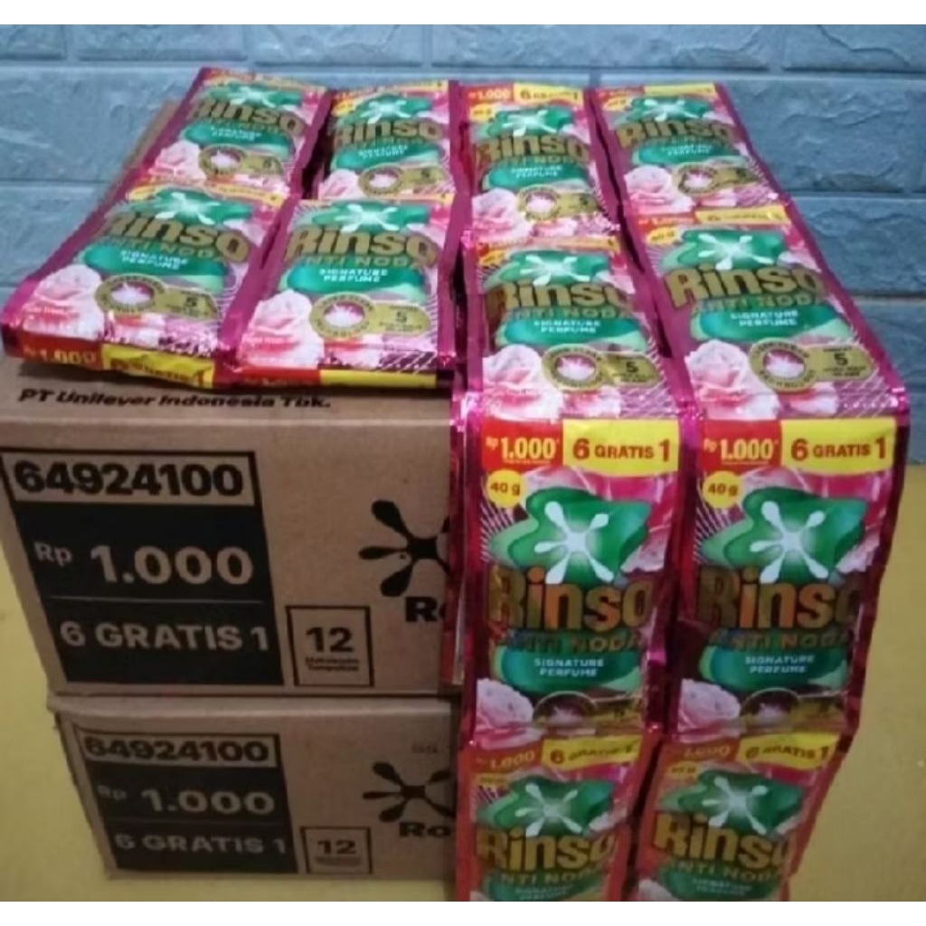 Rinso Cair Liquid Kemasan 1000 (1 Dus 112 Sachet)