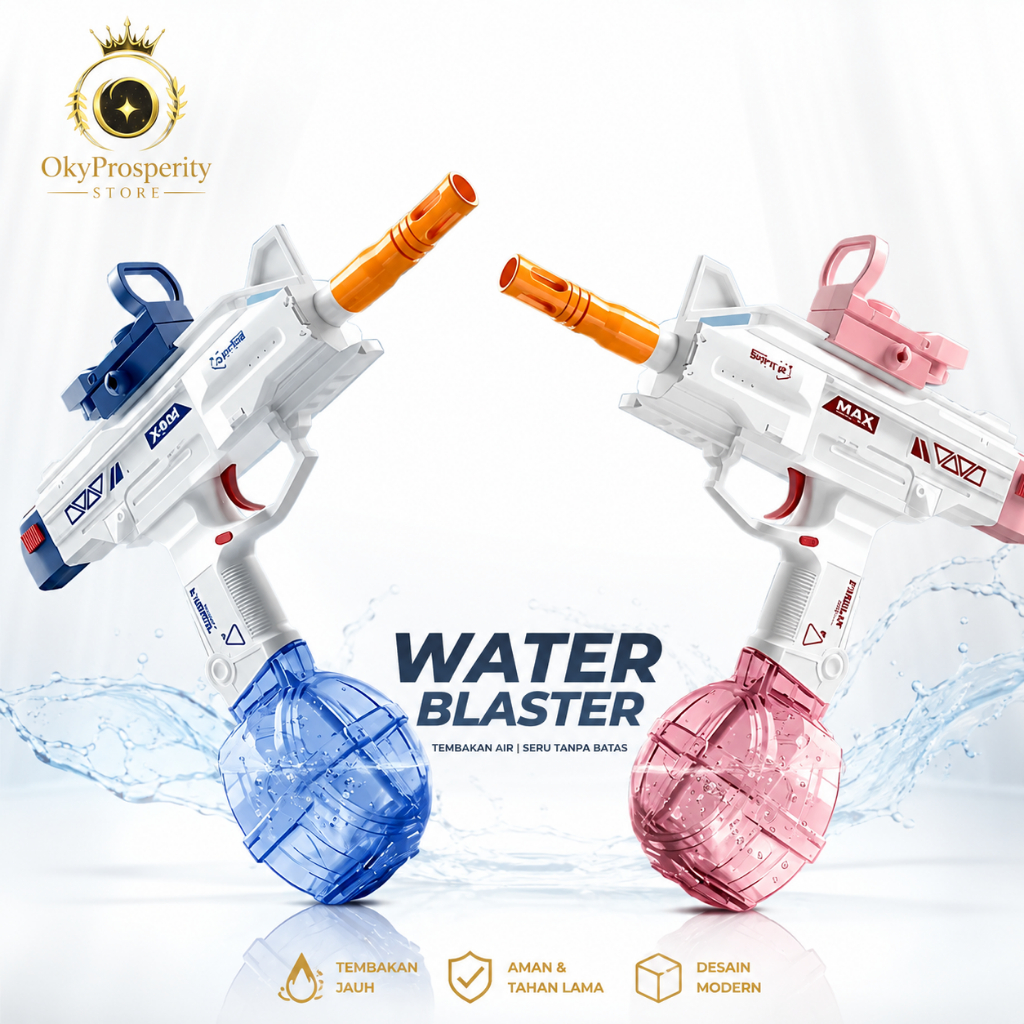 Uzi Mainan Tembakan Pistol Air Elektrik Otomatis Baterai 29cm SNI