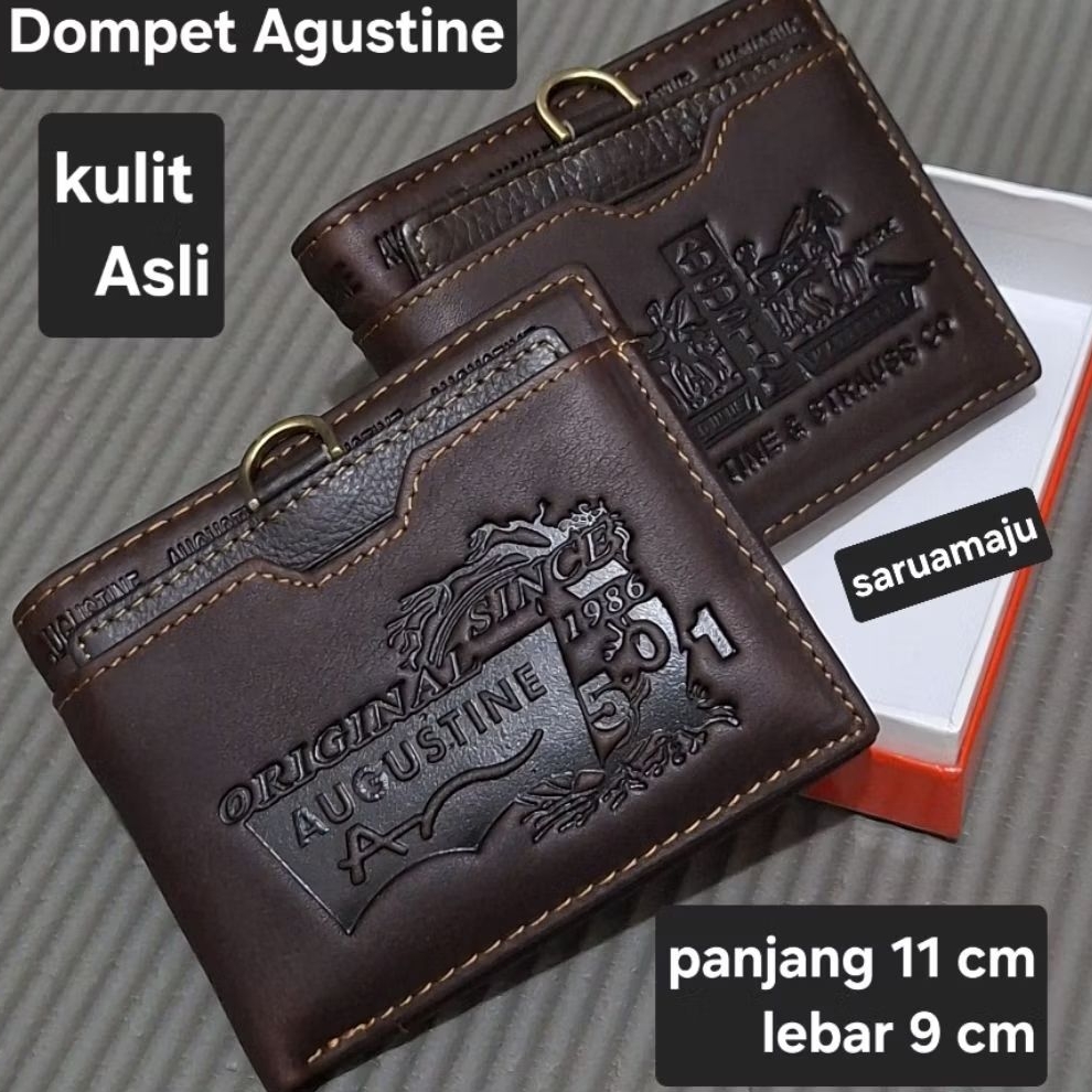 Dompet kulit Asli Dompet pria/Dompet Augustine Anak cabut kartu