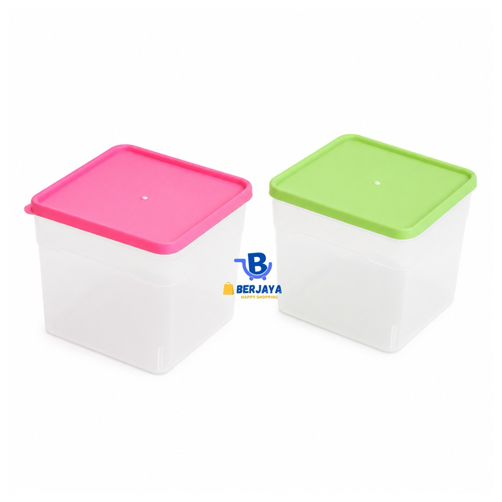 Toples Kotak Plastik Bening 1 kg / Kotak Makanan / Toples Plastik Segi / Kotak Makan