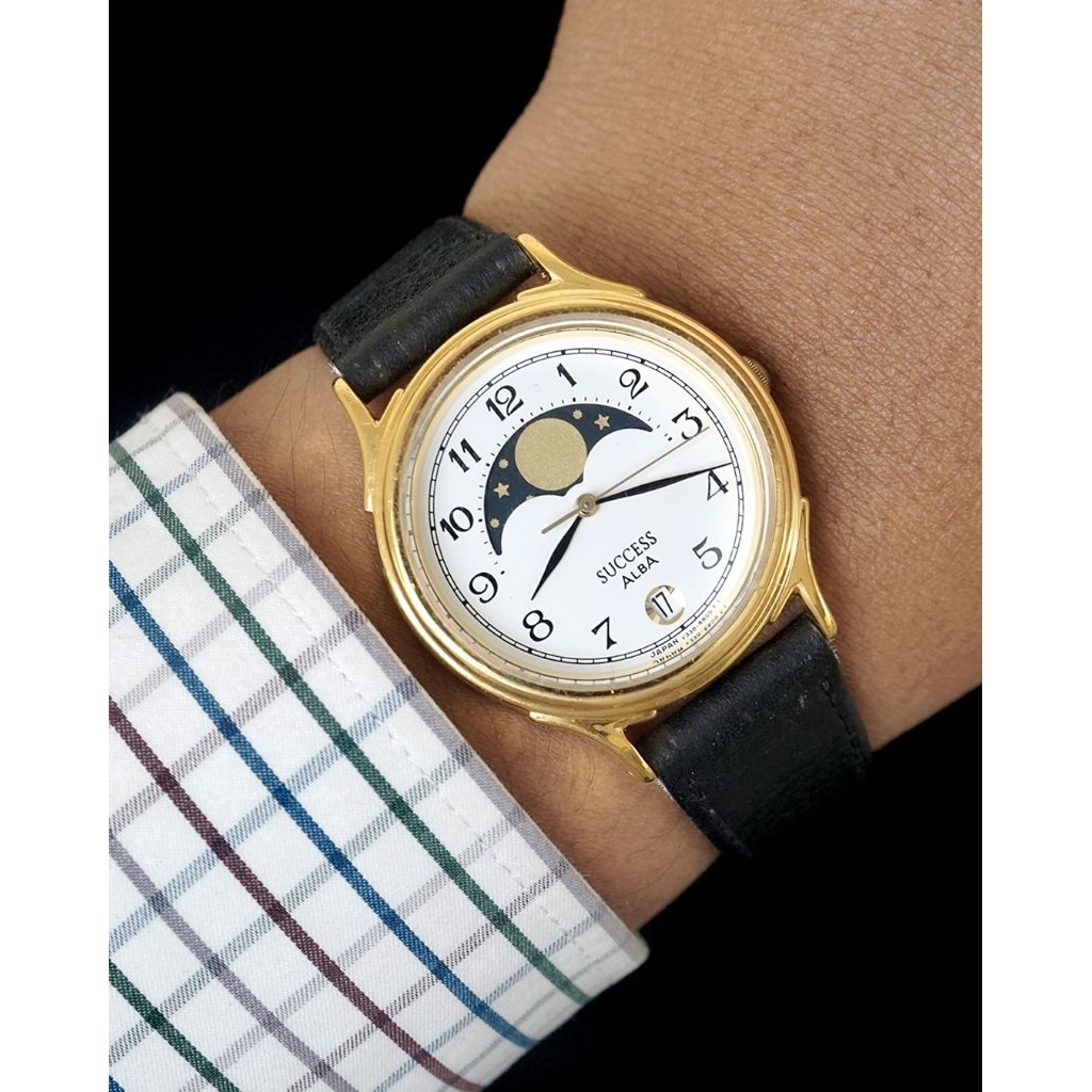 Jam Tangan Preloved Alba Moonphase Quartz