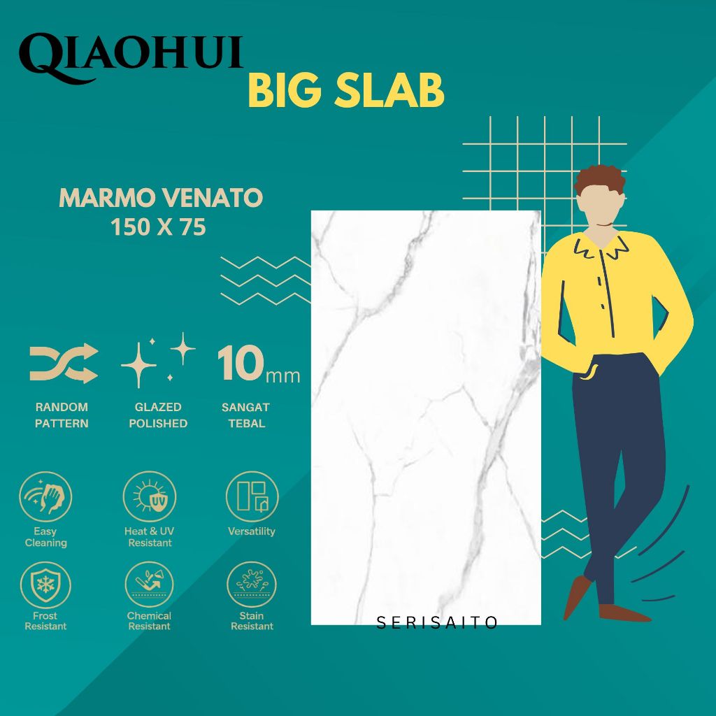 Granit Big Slab 75x150 Cove qiahui MARMO VENATO  / Granite Tile Besar 150x75 marmer dinding Lantai m