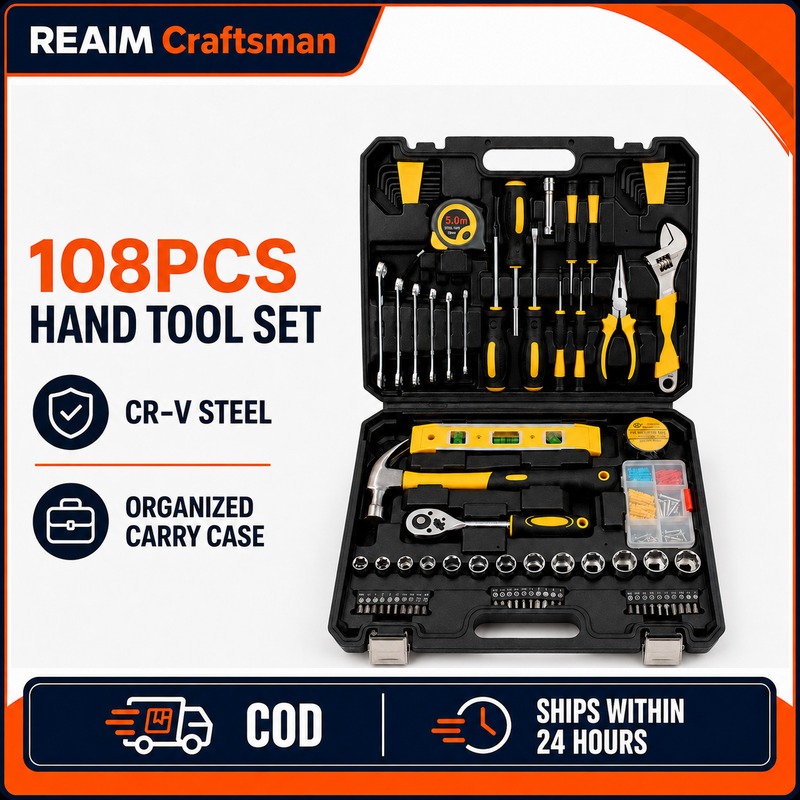 Reaim 108 Pcs Socket Tool Kit Set Chrome Vanadium