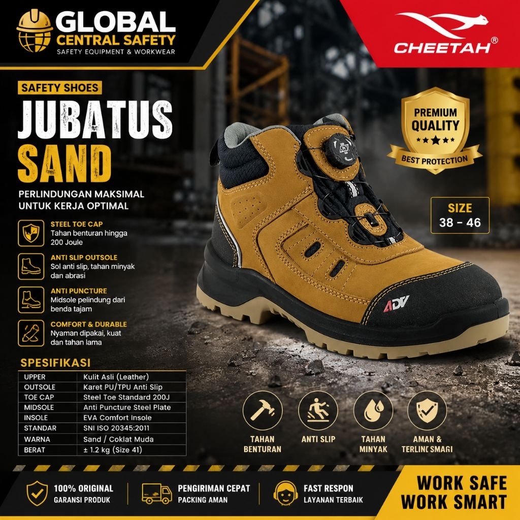 Sepatu Cheetah ADV Jubatus Sand 6112K / Safety Shoes Cheetah Berkualitas