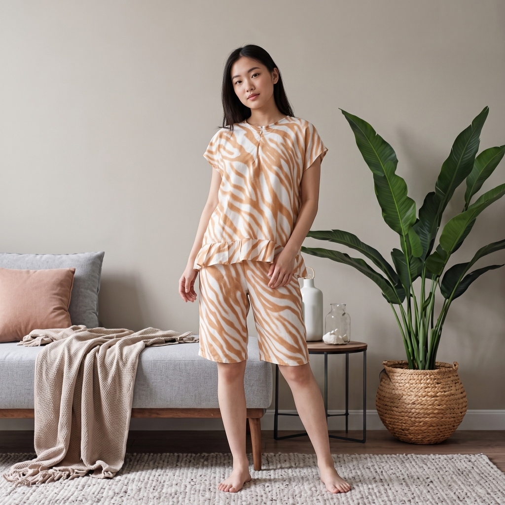 Set Yukensi FELICIA Wanita Atasan Tunik Celana Pendek Atasan Bawahan Rempel Rayon Lembut Nyaman