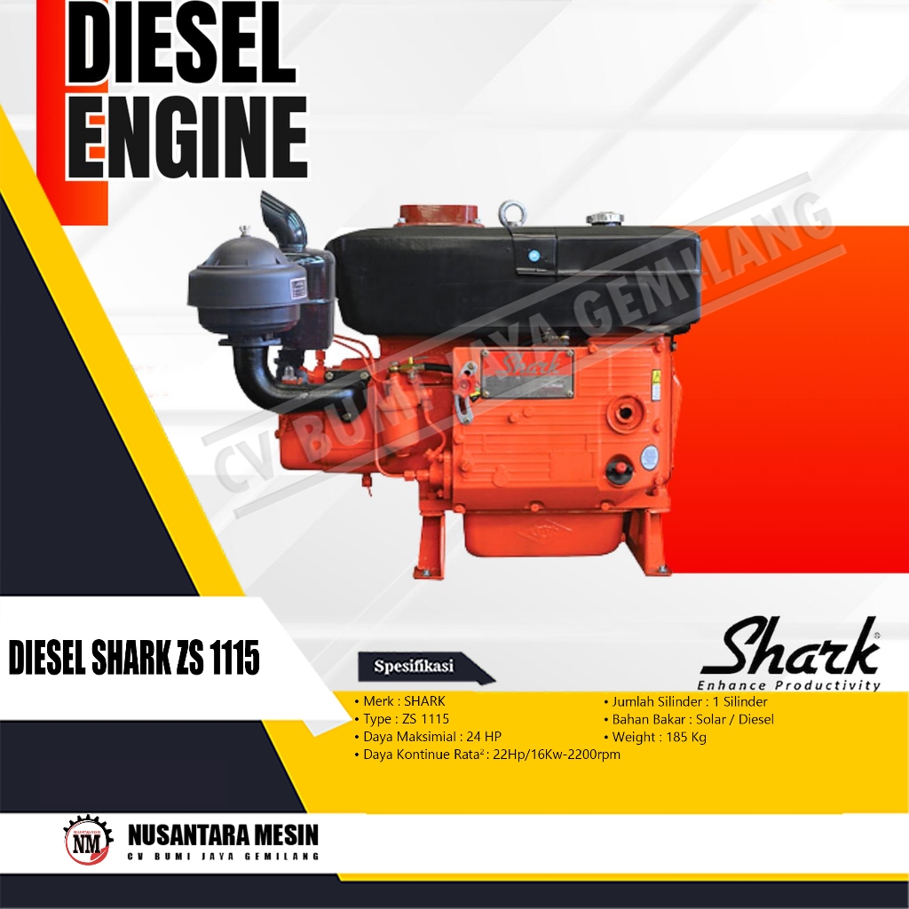 MESIN PENGGERAK SERBAGUNA / DIESEL SHARK ZS 1115