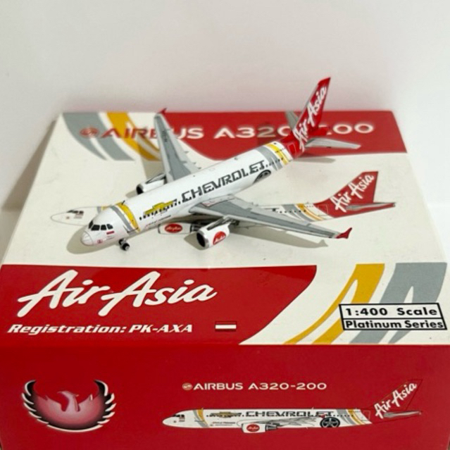 Diecast Pesawat Air Asia A320-200 PK-AXA Chevrolet Livery Phoenix 1:400